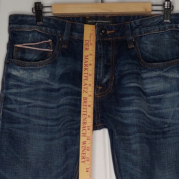 Cult Of Individuality Jean Men 33X30 Greaser Straight Button Fly Japanese Salvag - Picture 5 of 13